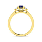 9ct Yellow Gold Oval Blue Sapphire and Diamond Ring 2