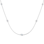 9ct White Gold Marquise Lab Grown Diamond Necklace 1