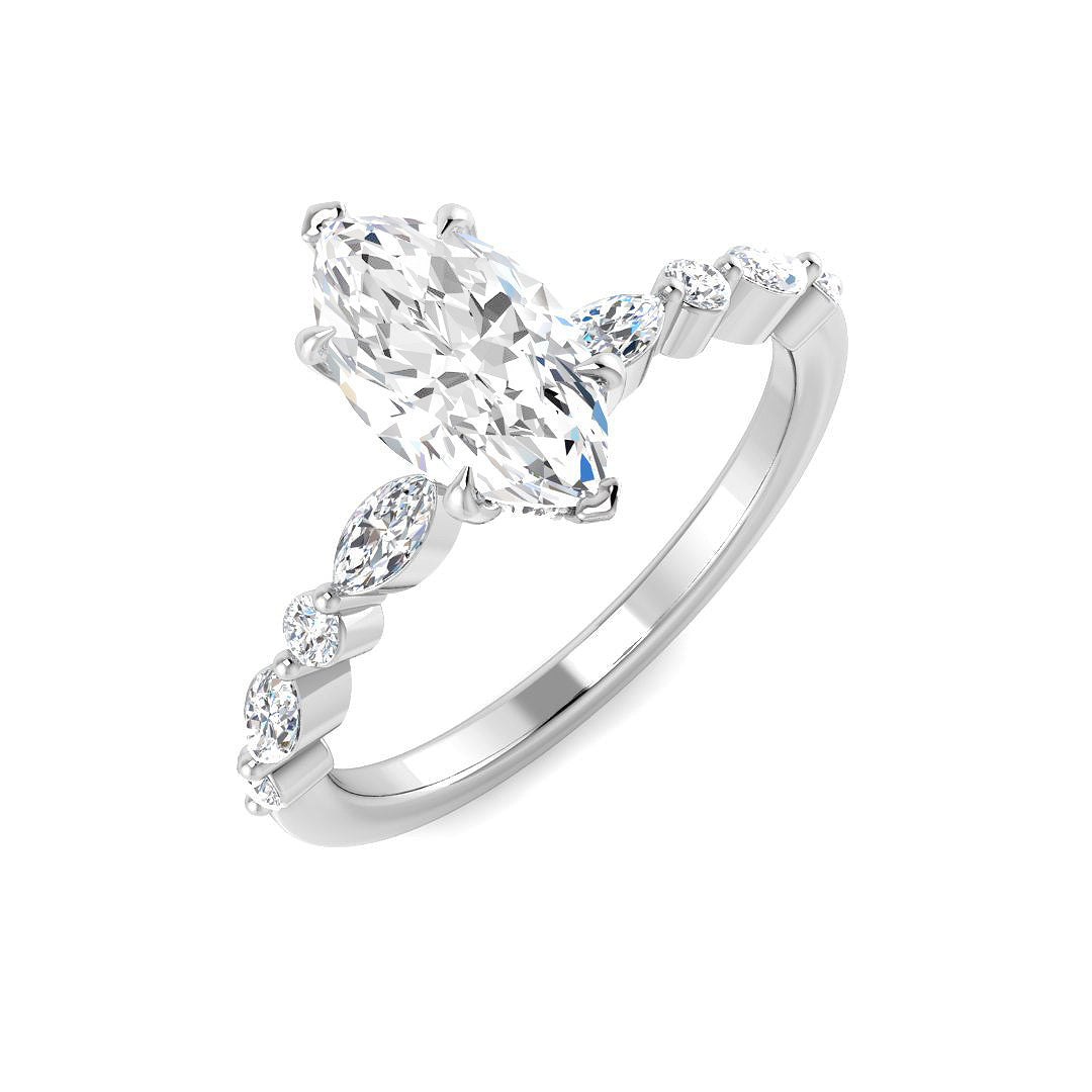 Platinum Marquise Lab Grown Diamond Ring 1