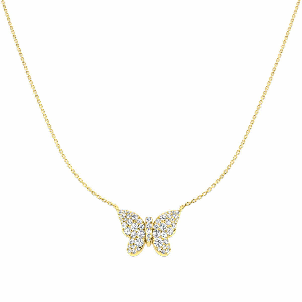 9ct Yellow Gold Round Lab Grown Diamond Necklace 1
