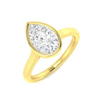 9ct Yellow Gold Pear Lab Grown Diamond Ring 1