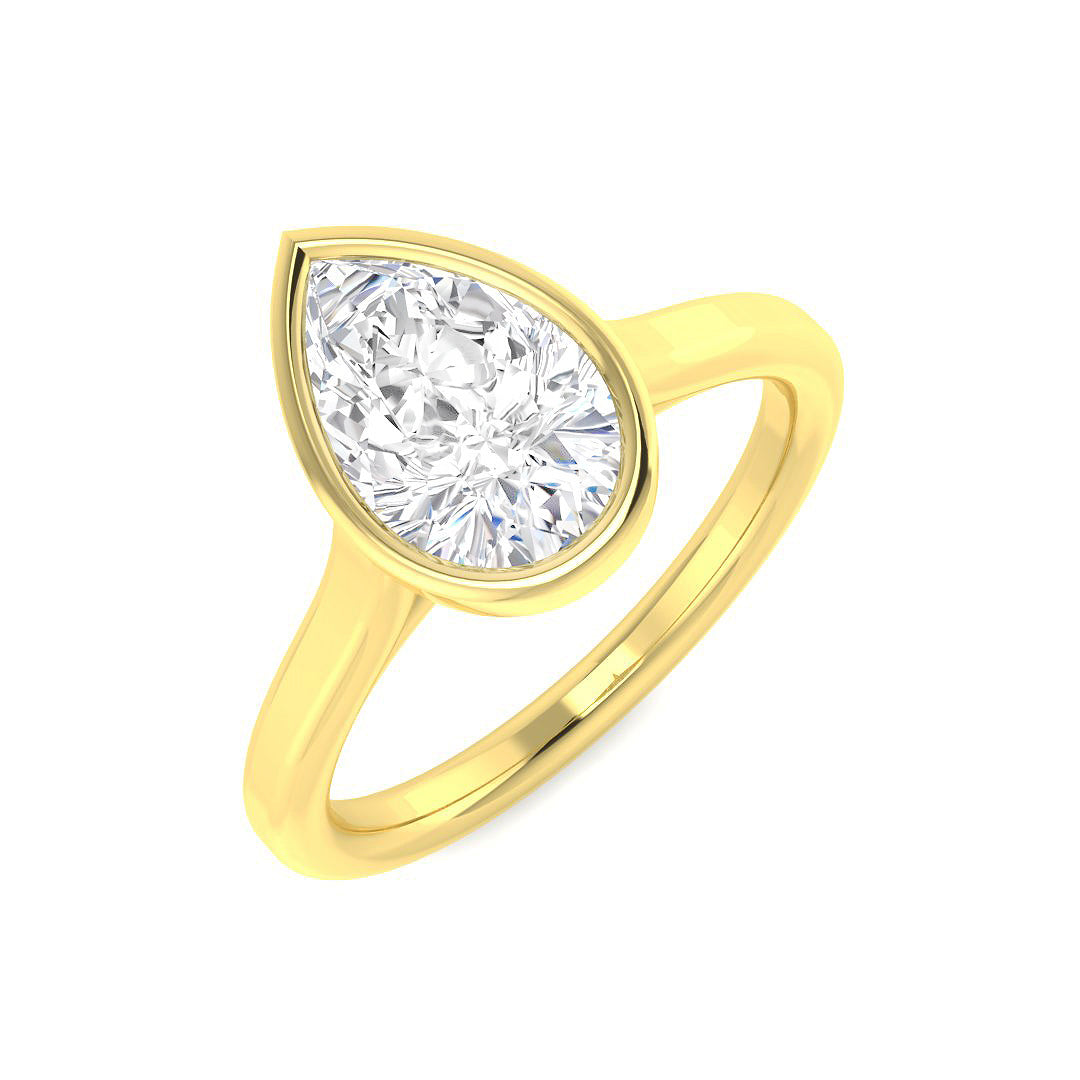 9ct Yellow Gold Pear Lab Grown Diamond Ring 1