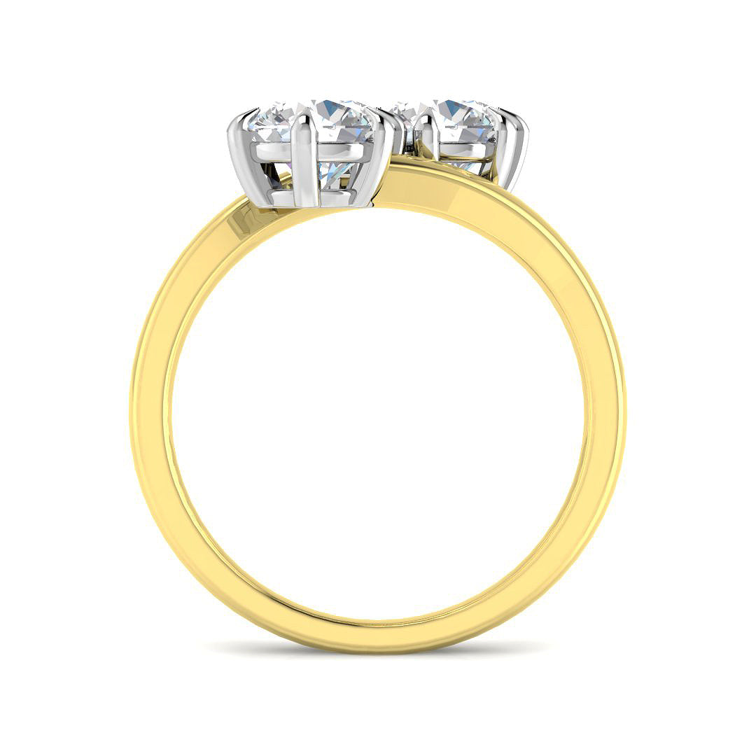 9ct Two Tone Round Lab Grown Diamond Ring 2