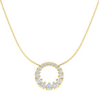 9ct Yellow Gold Round Lab Grown Diamond Necklace 1