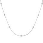 9ct White Gold Emerald Cut Lab Grown Diamond Necklace 1