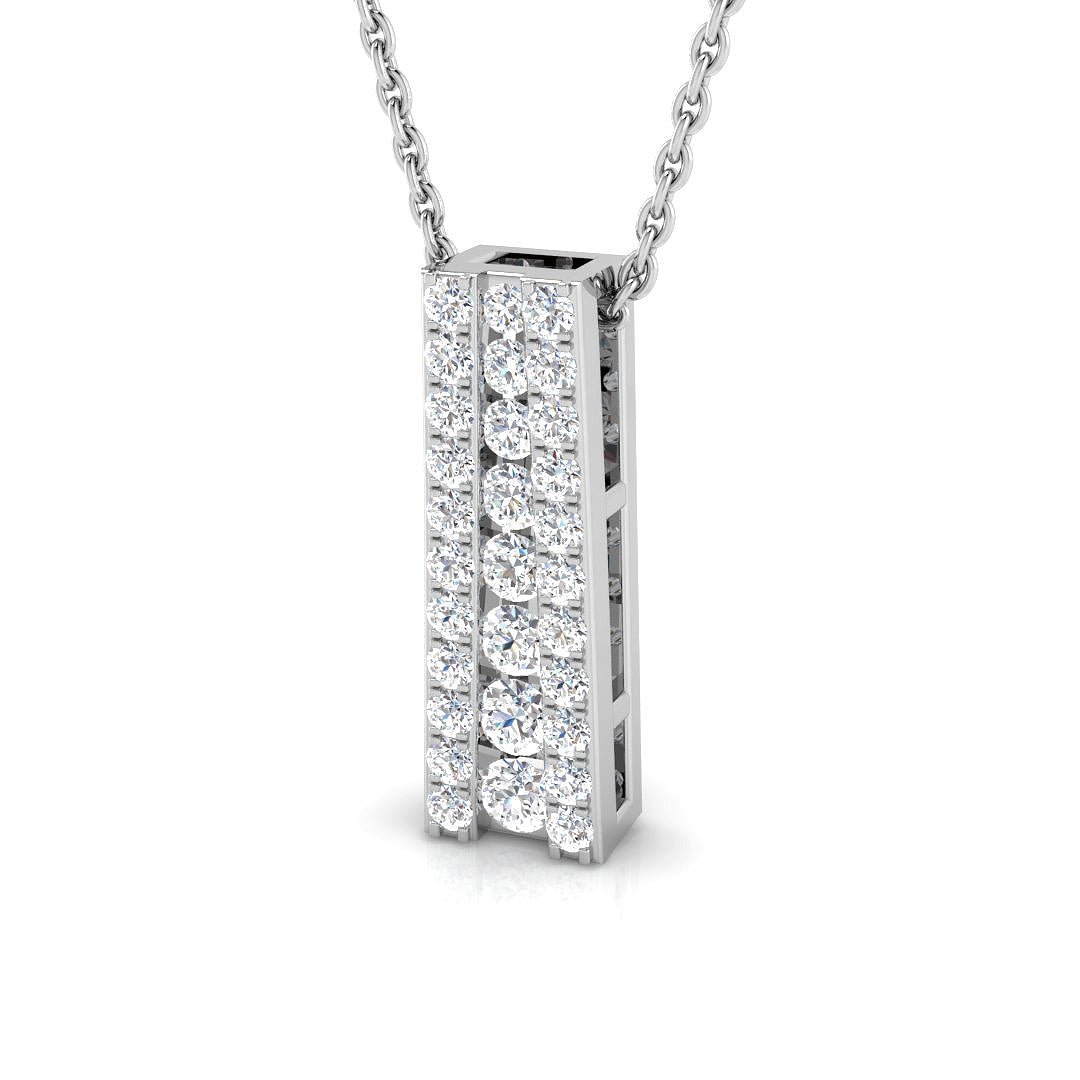 9ct White Gold Round Lab Grown Diamond Pendant 1