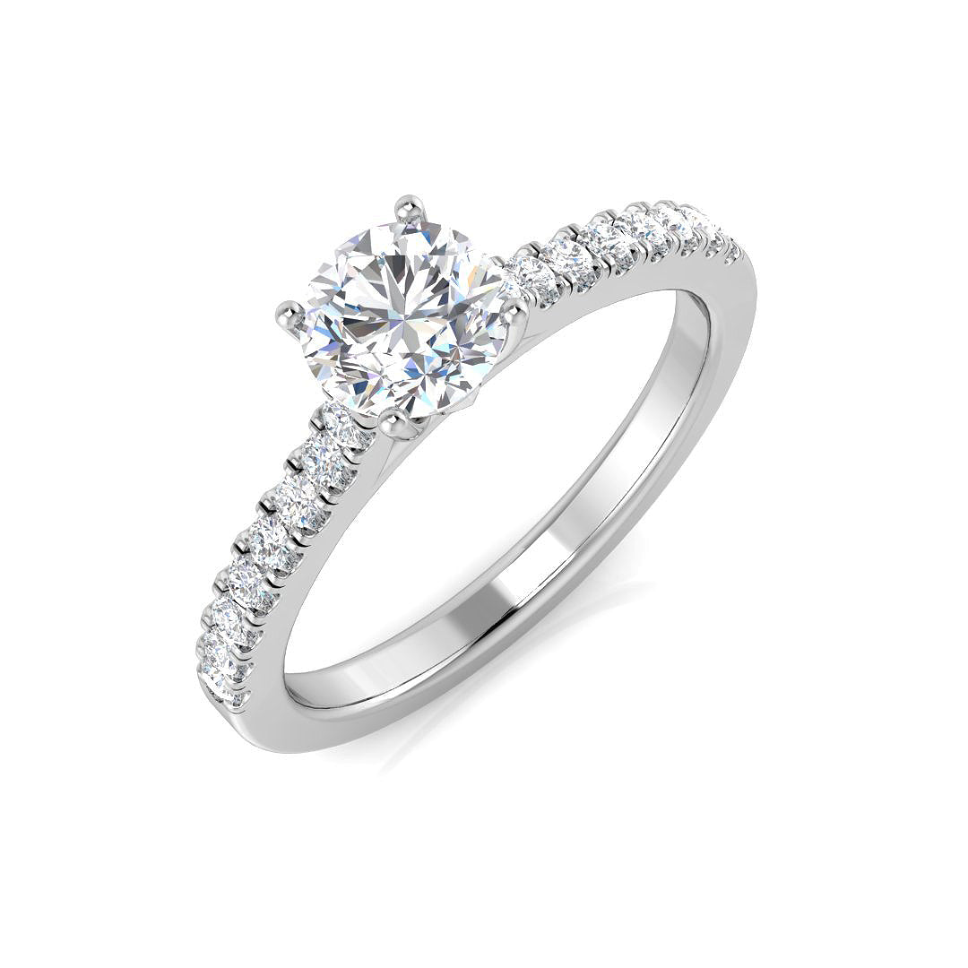Platinum Round Lab Grown Diamond Ring 1