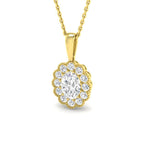 9ct Yellow Gold Oval Lab Grown Diamond Pendant 1