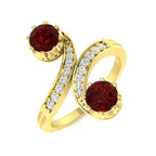 18ct Yellow Gold Round Ruby and Diamond Ring 1