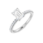 9ct White Gold Emerald Cut Lab Grown Diamond Ring 1