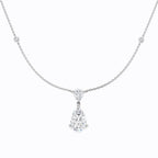 9ct White Gold Pear Lab Grown Diamond Necklace 1