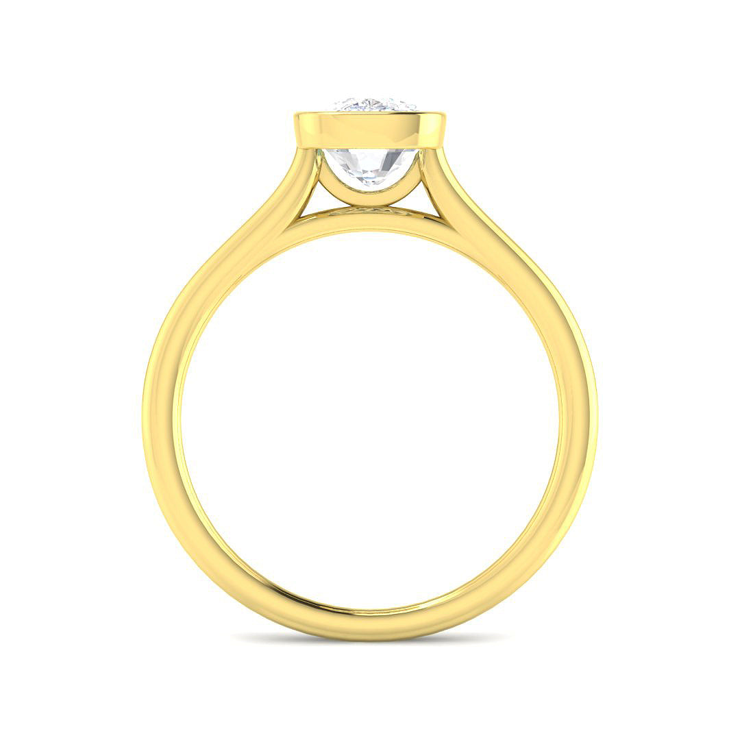 9ct Yellow Gold Cushion Lab Grown Diamond Ring 2