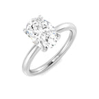 9ct White Gold Oval Lab Grown Diamond Ring 1