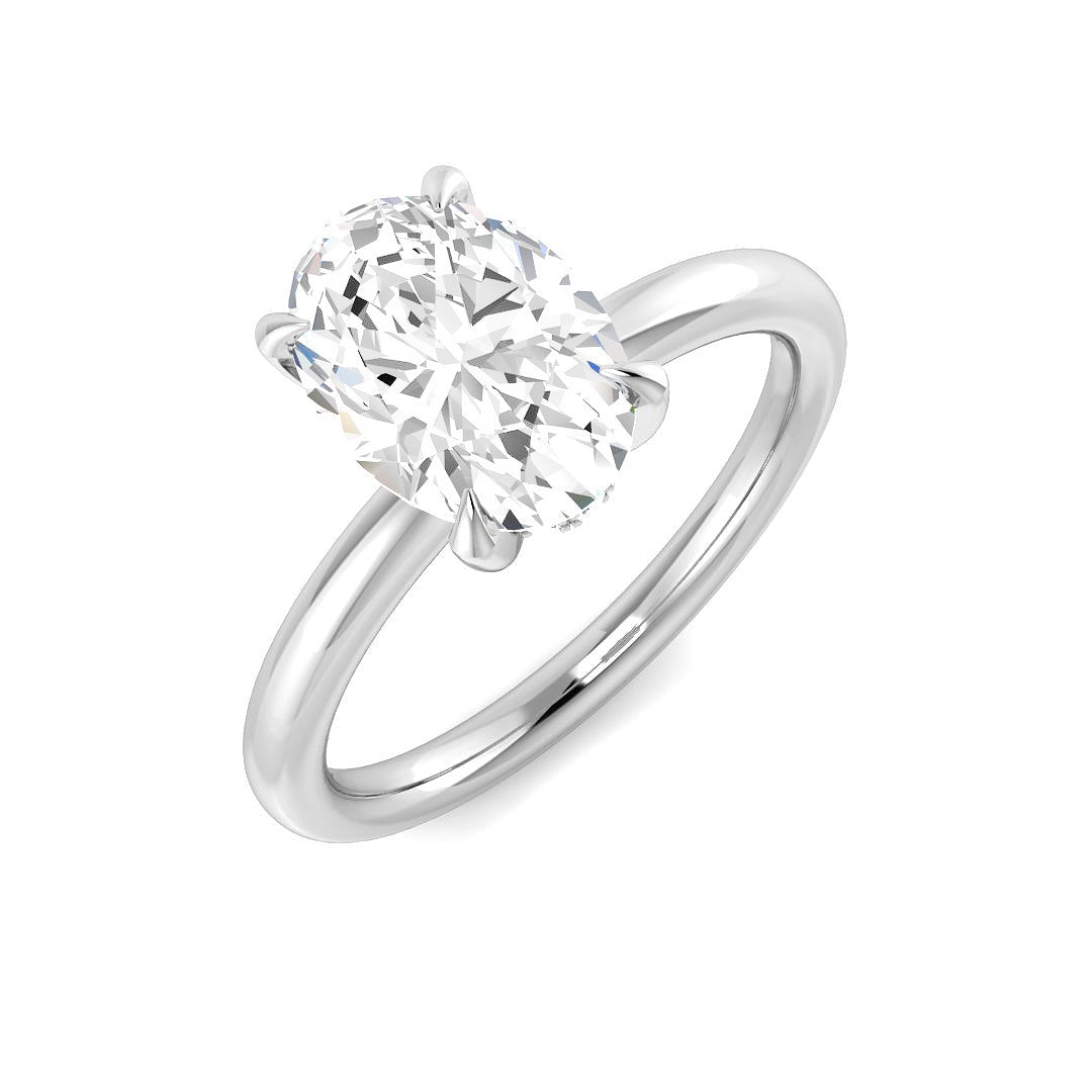 9ct White Gold Oval Lab Grown Diamond Ring 1