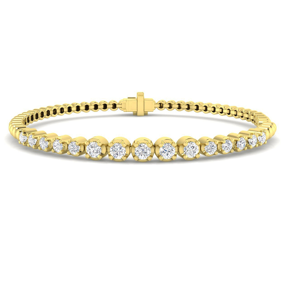 9ct Yellow Gold Round Lab Grown Diamond Bracelet 1