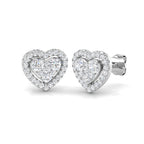 9ct White Gold Round Lab Grown Diamond Earrings 1