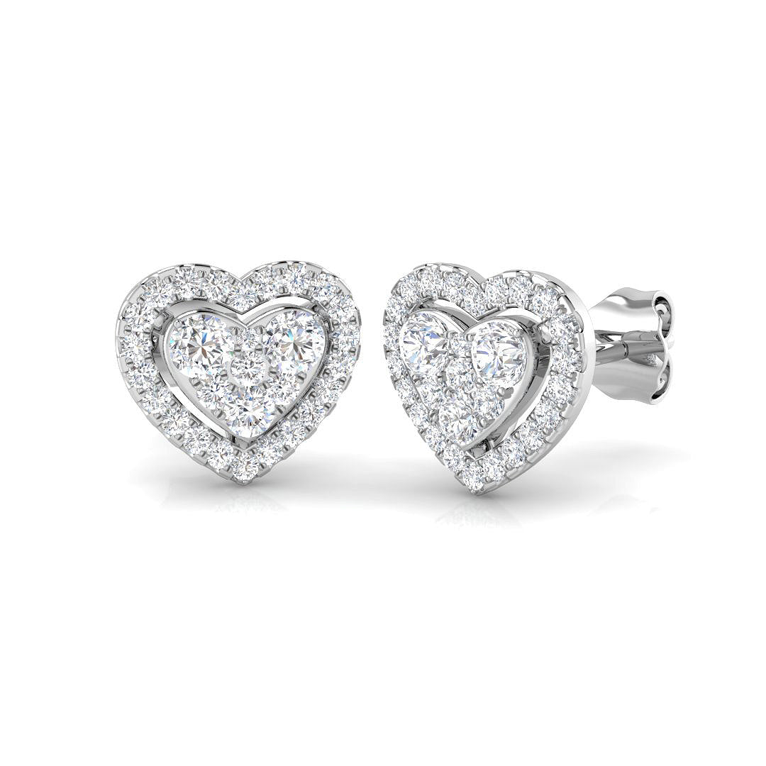 9ct White Gold Round Lab Grown Diamond Earrings 1