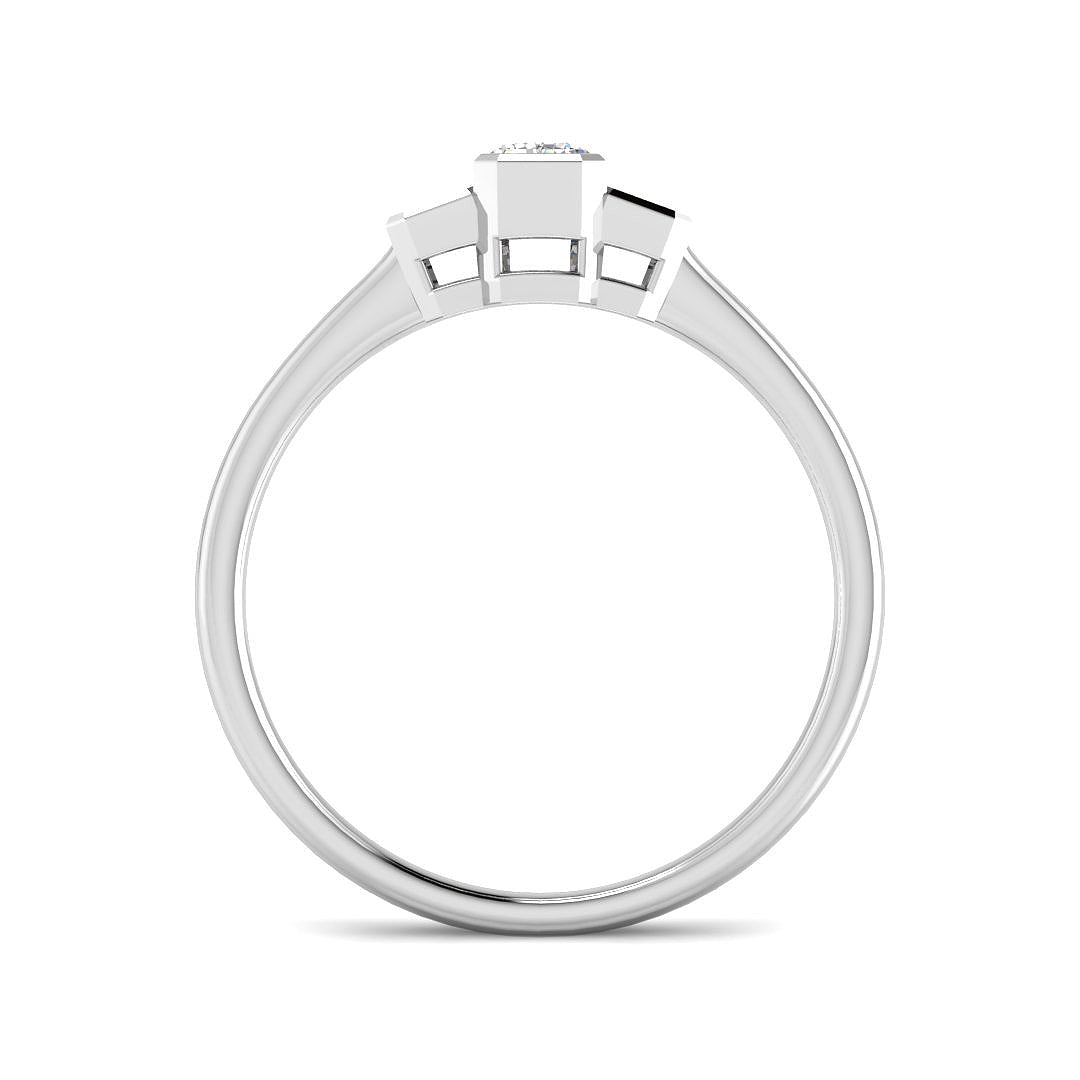 9ct White Gold Emerald Cut Lab Grown Diamond Ring 2
