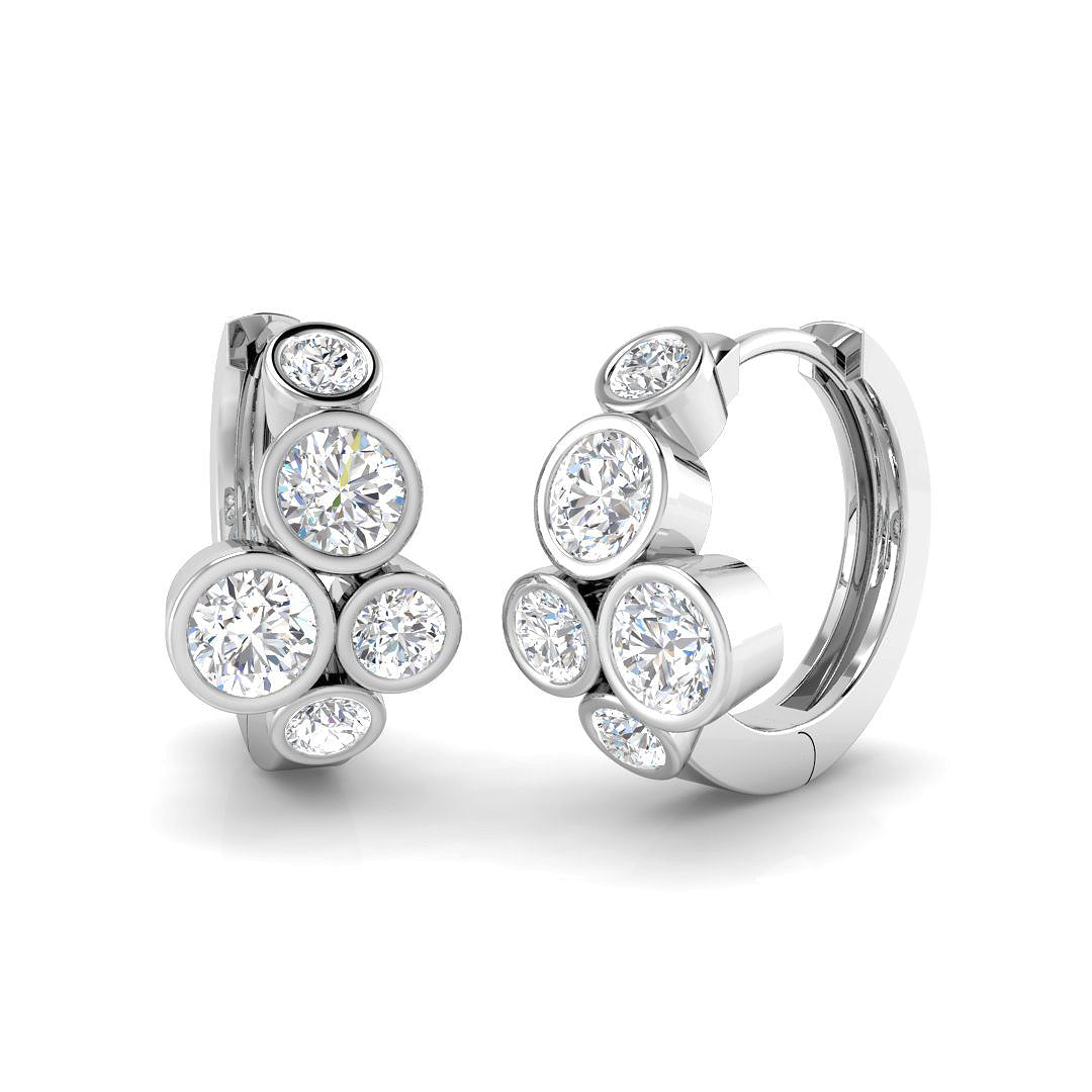 9ct White Gold Round Lab Grown Diamond Earrings 1