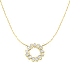 9ct Yellow Gold Emerald Cut and Marquise and Oval and Pear Lab Grown Diamond Necklace 1