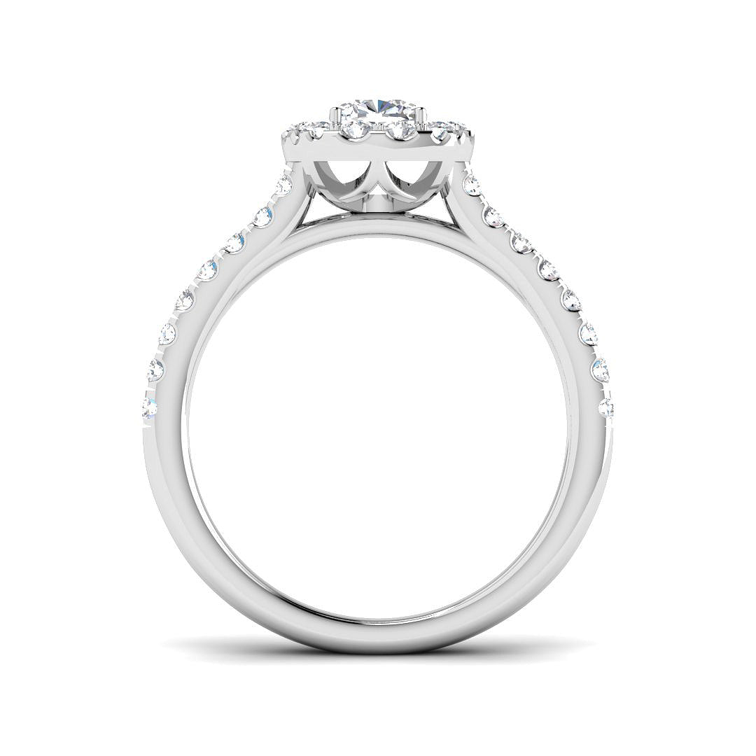 9ct White Gold Cushion Lab Grown Diamond Ring 2