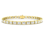 9ct Yellow Gold Emerald Cut Lab Grown Diamond Bracelet 1