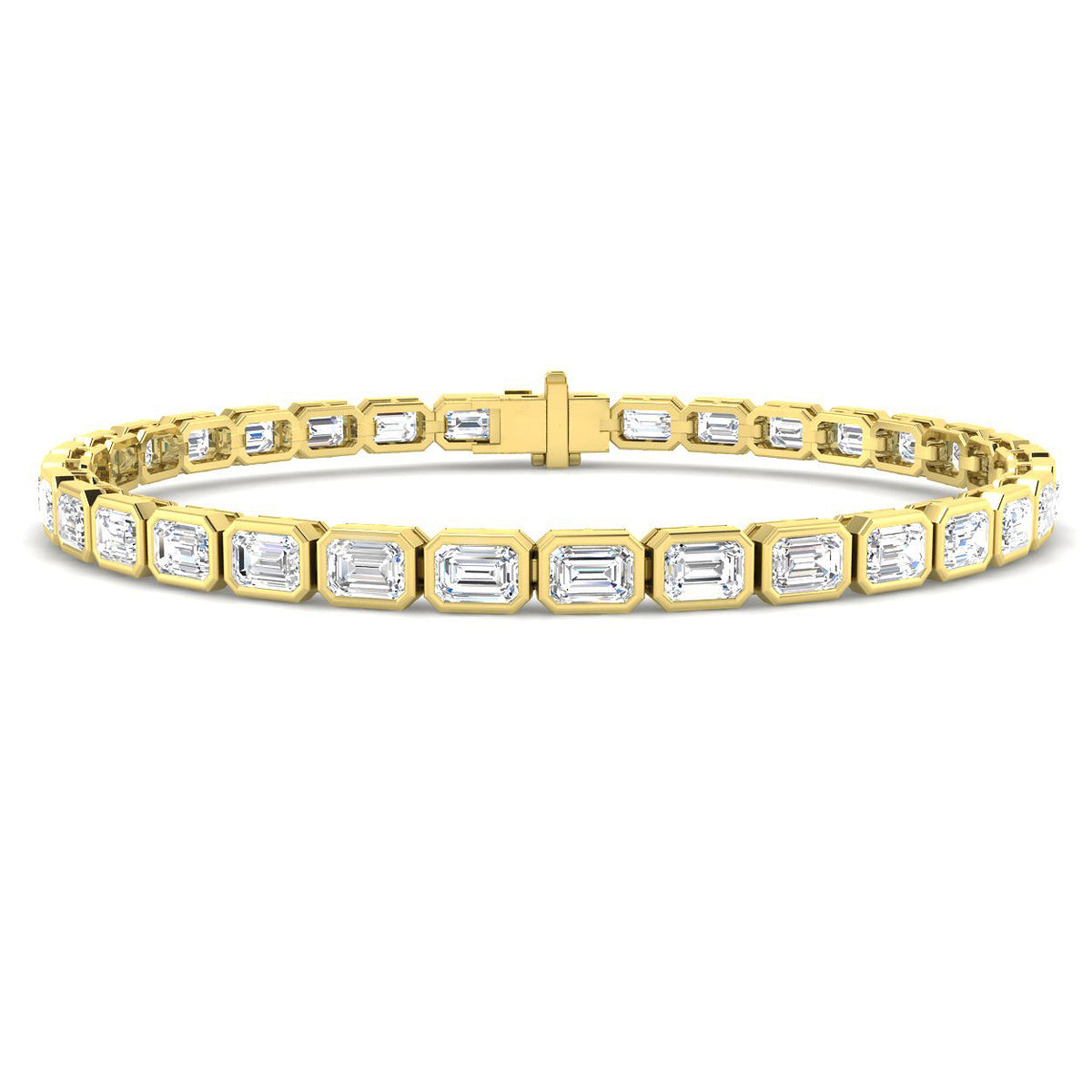 9ct Yellow Gold Emerald Cut Lab Grown Diamond Bracelet 1