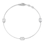 9ct White Gold Emerald Cut Lab Grown Diamond Bracelet 1