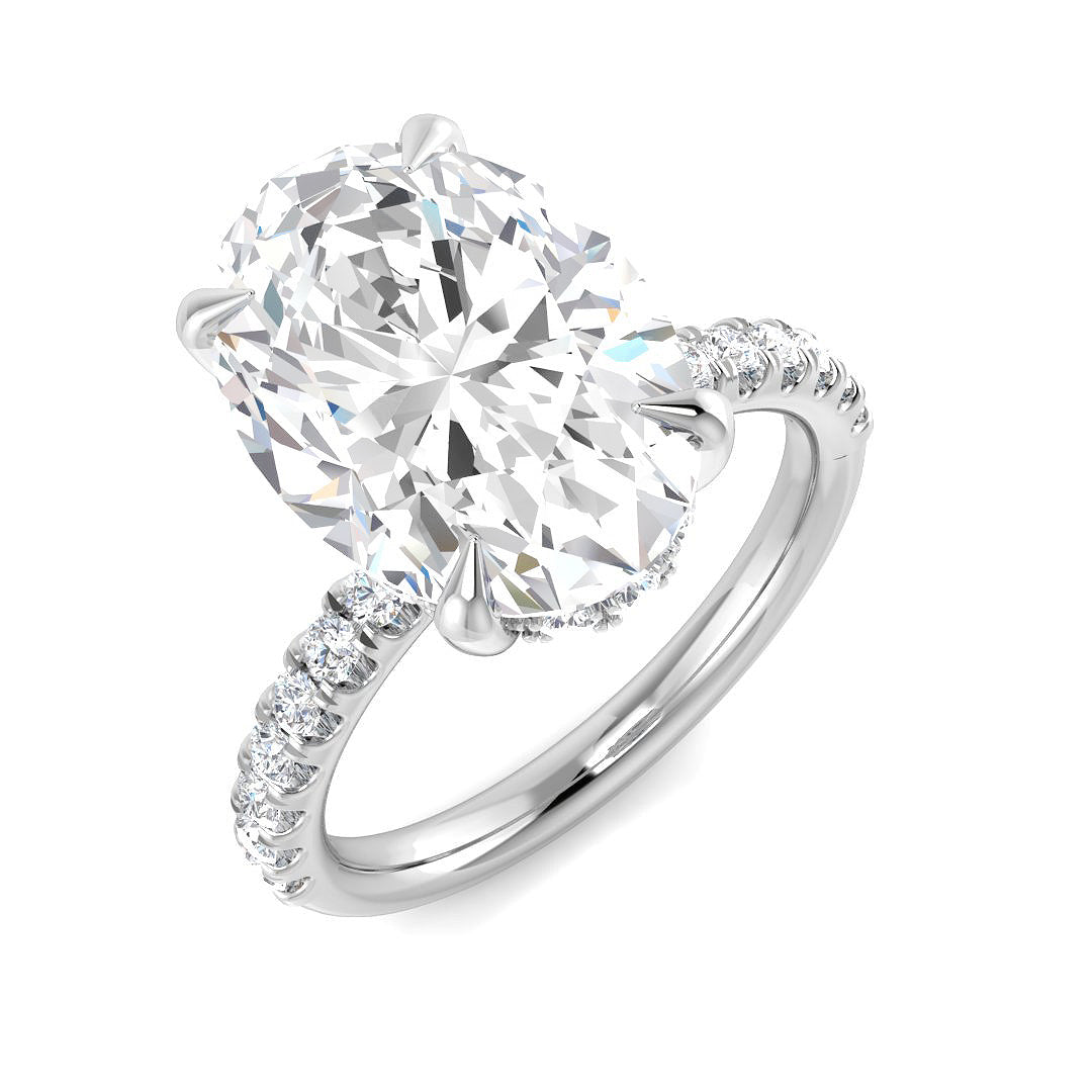 9ct White Gold Oval Lab Grown Diamond Ring 1