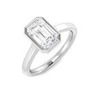 Platinum Emerald Cut Lab Grown Diamond Ring 1