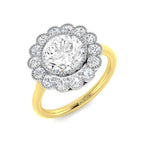 9ct Two Tone Round Cvd Old Cut Ring 1