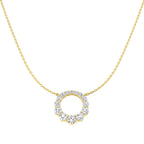 9ct Yellow Gold Round Lab Grown Diamond Necklace 1