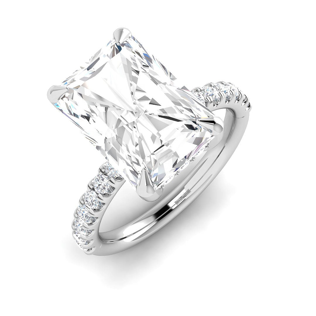 9ct White Gold Radiant Lab Grown Diamond Ring 1