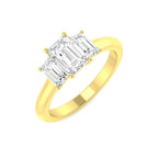 9ct Yellow Gold Emerald Cut Lab Grown Diamond Ring 1
