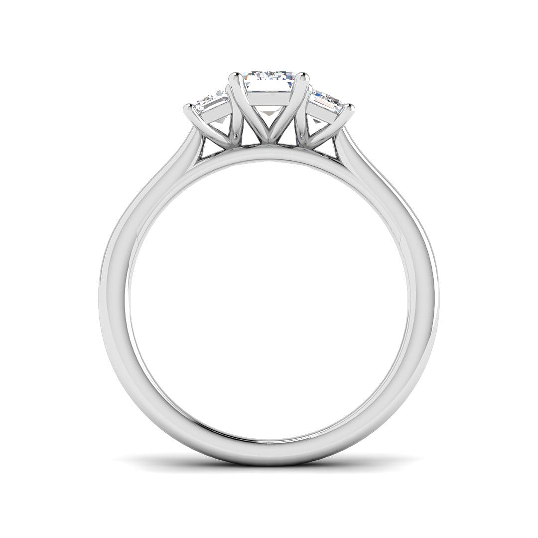 9ct White Gold Emerald Cut Lab Grown Diamond Ring 2