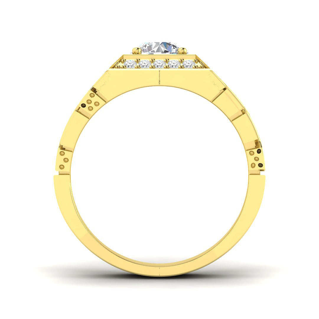 9ct Yellow Gold Round Lab Grown Diamond Ring 2