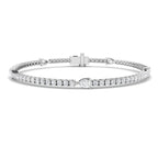 9ct White Gold Pear Lab Grown Diamond Bracelet 1