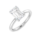 Platinum Emerald Cut Lab Grown Diamond Ring 1