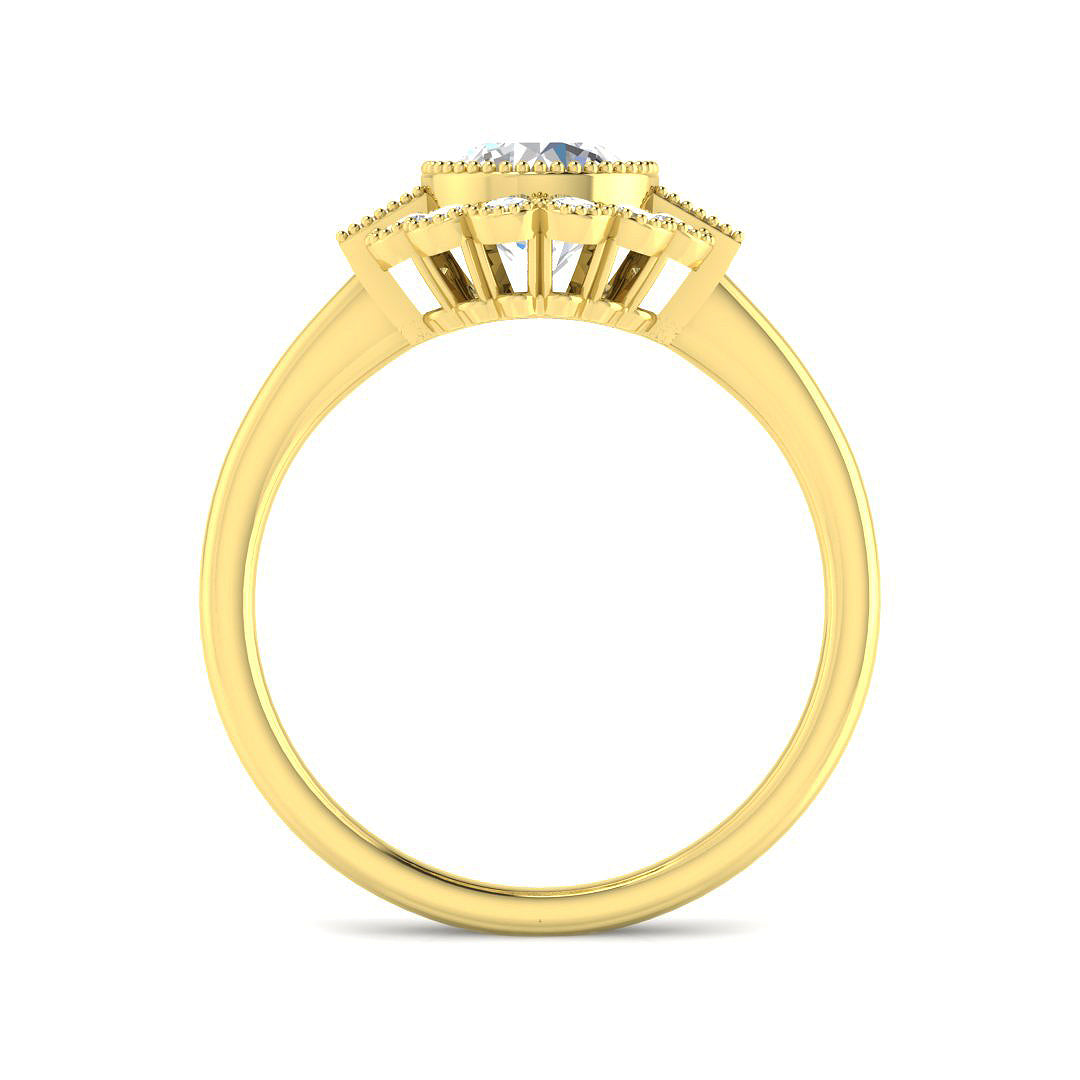 9ct Yellow Gold Baguette Cvd Old Cut Ring 2