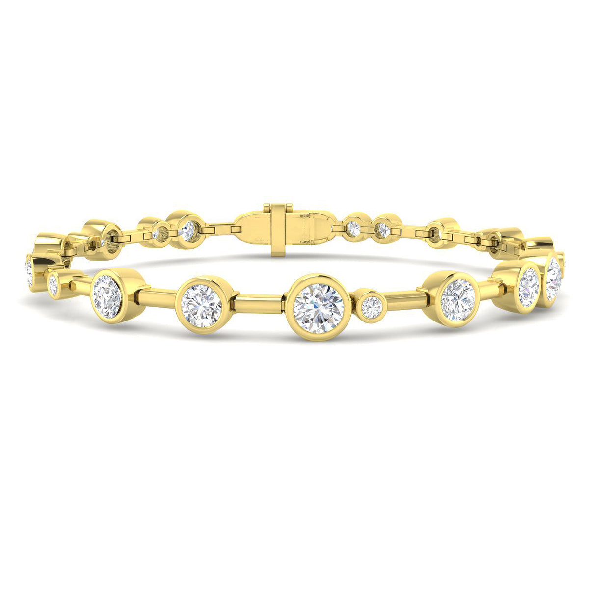 9ct Yellow Gold Round Lab Grown Diamond Bracelet 1