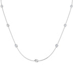 9ct White Gold Pear Lab Grown Diamond Necklace 1