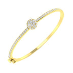 9ct Yellow Gold Round Lab Grown Diamond Bangle 1