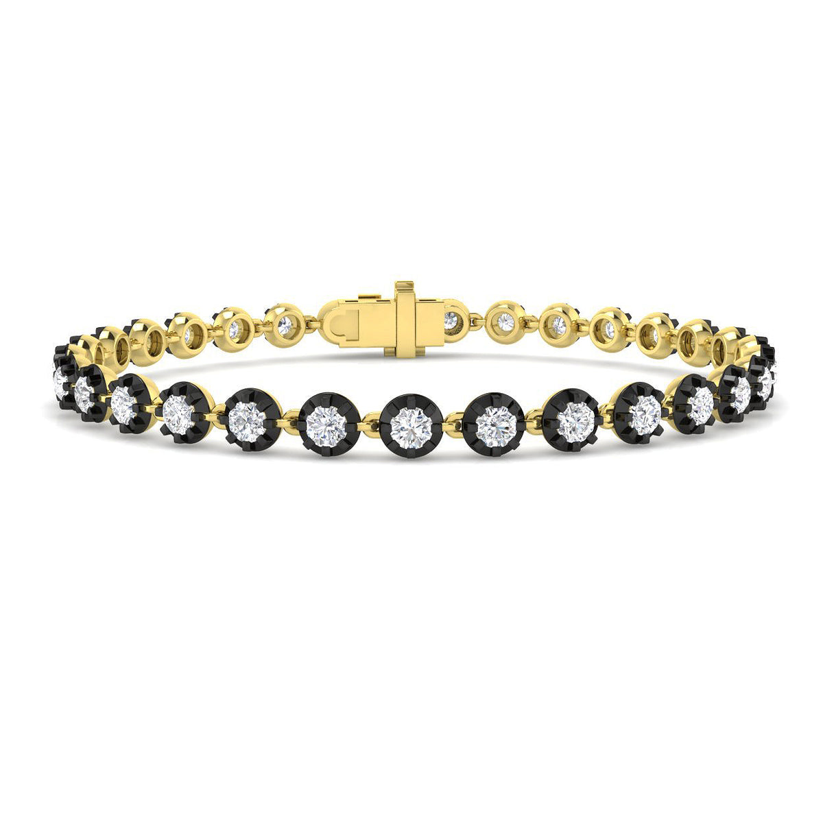 9ct Yellow Gold Round Lab Grown Diamond Bracelet 1