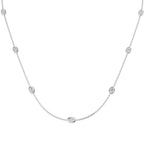 9ct White Gold Oval Lab Grown Diamond Necklace 1
