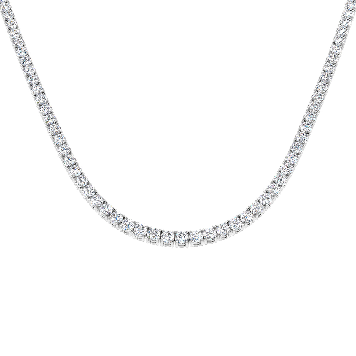 9ct White Gold Round Lab Grown Diamond Necklace 3