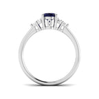 9ct White Gold Oval Blue Sapphire and Diamond Ring 2