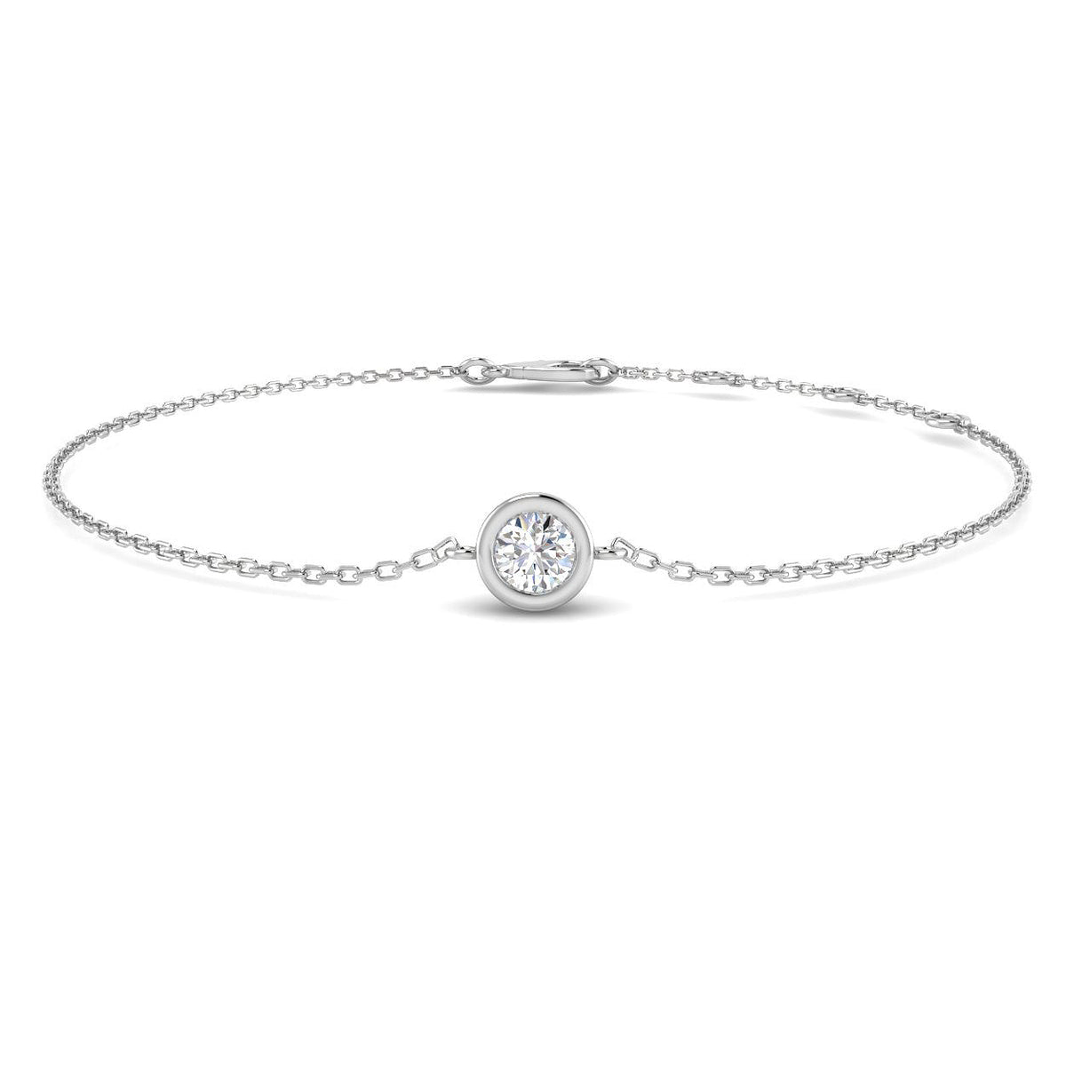 9ct White Gold Round Lab Grown Diamond Bracelet 1