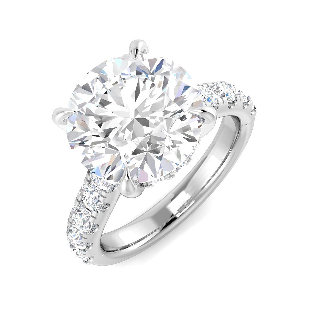 9ct White Gold Round Lab Grown Diamond Ring 1