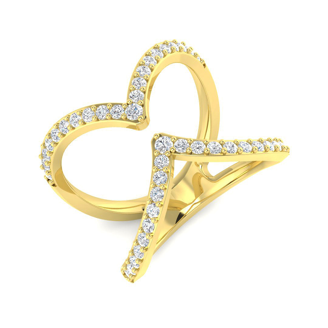9ct Yellow Gold Round Lab Grown Diamond Ring 1