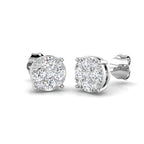 9ct White Gold Round Lab Grown Diamond Earrings 1